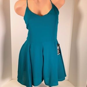 EXPRESS Teal Strappy Romper